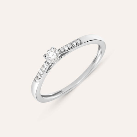 Anello Solitario Grace Oro Bianco Diamante - Anelli con Pietre Donna | Stroili