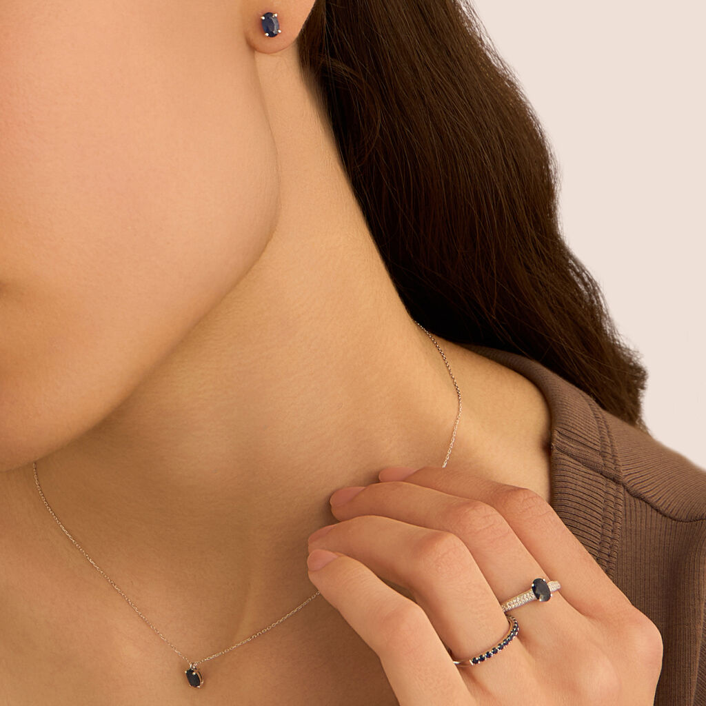 Collana Punto Luce Charlotte Oro Bianco Zaffiro - Collane Punto Luce Donna | Stroili
