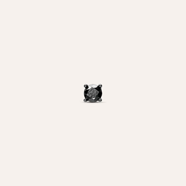 Mono Orecchino Lobo Punto Luce Gentleman Argento Nero Cubic Zirconia