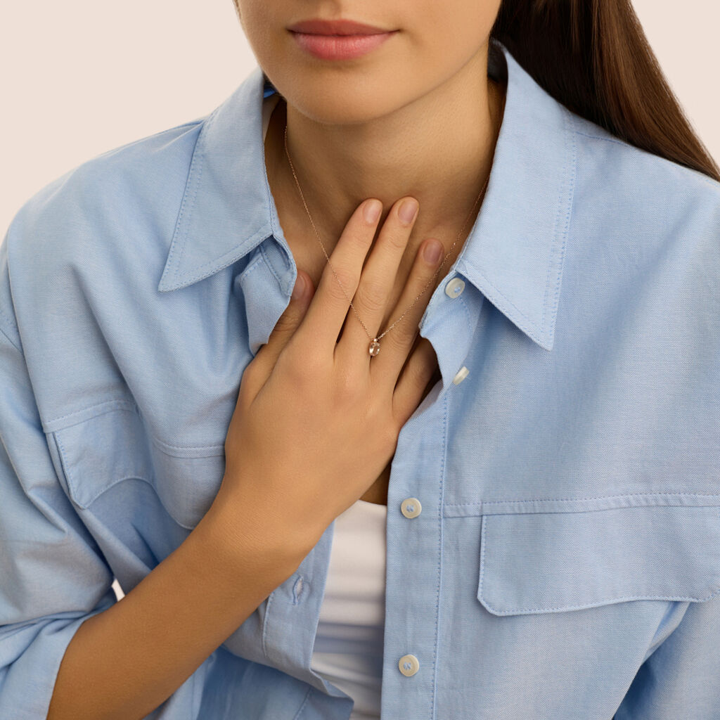 Collana Punto Luce Jasmine Oro Rosa Morganite Diamante