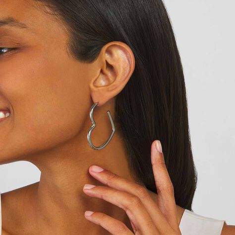 Orecchini A Cerchio Lady Code Acciaio - Orecchini Pendenti Donna | Stroili