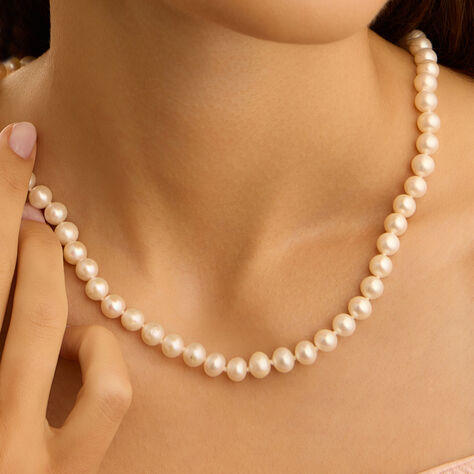 Collana Gold Pearls Oro Bianco Perla D'Acqua Dolce Diamante - Collane Donna | Stroili