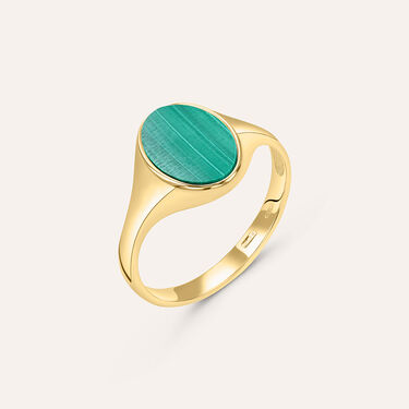 Anello Chevalier Beverly Oro Giallo Malachite