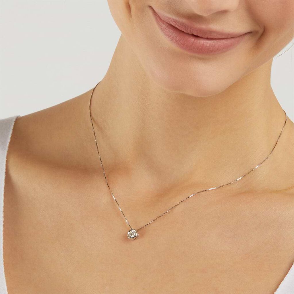 Collana Punto Luce Firmamenti Oro Bianco Diamante - Collane Punto Luce Donna | Stroili