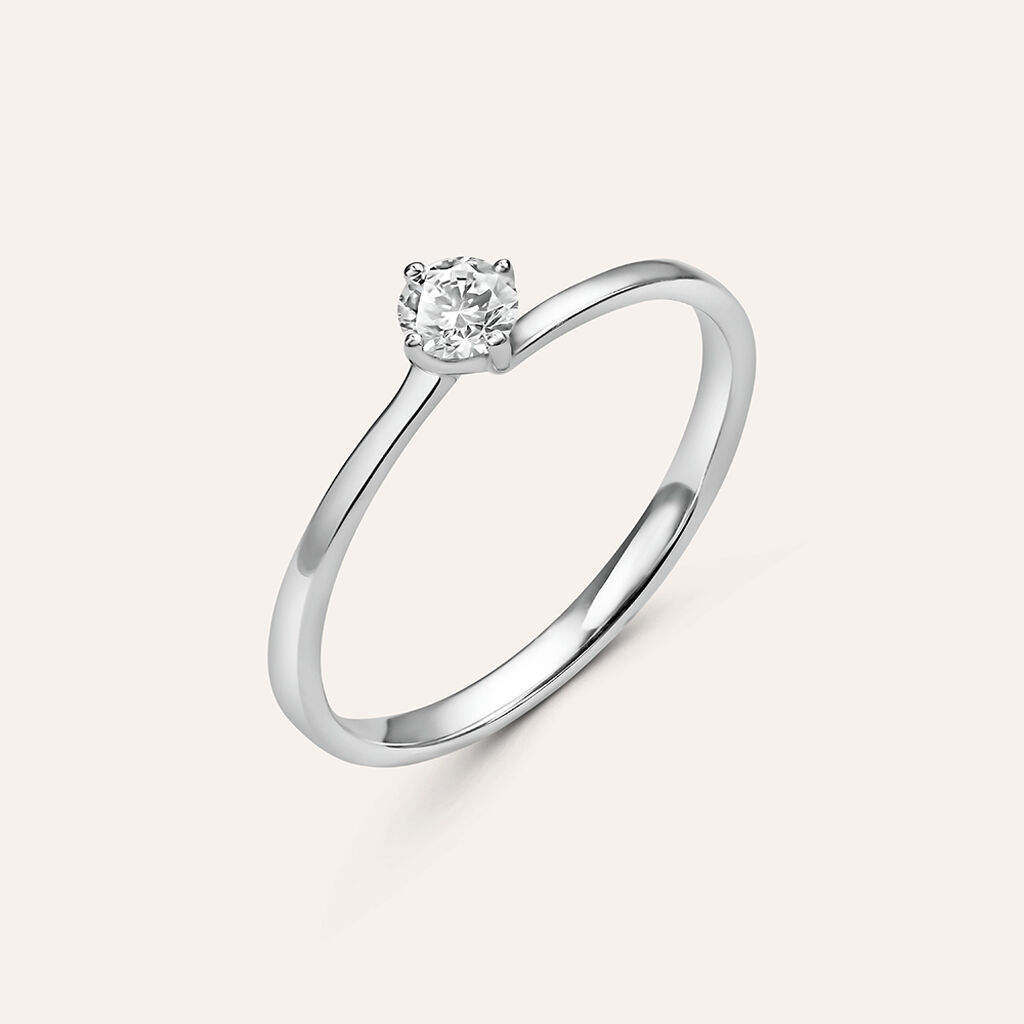 Anello Solitario Valentino Diamade Oro Bianco Diamante Lab-Grown - Anelli con Pietre Donna | Stroili