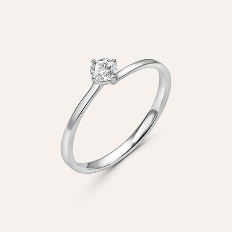Anello Solitario Valentino Diamade Oro Bianco Diamante Lab-Grown - Anelli con Pietre Donna | Stroili