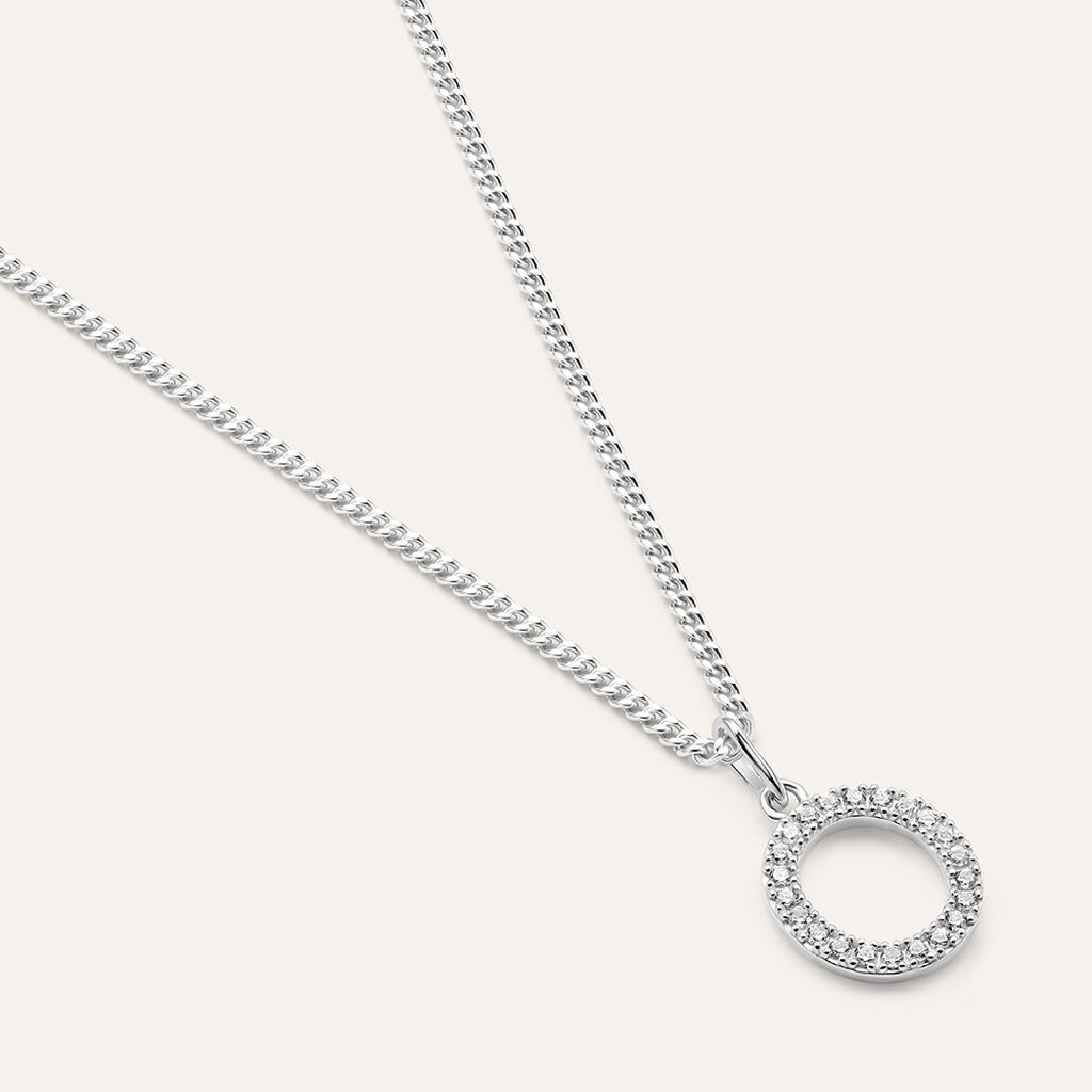 Pendente Po&egrave;me Oro Bianco Cubic Zirconia