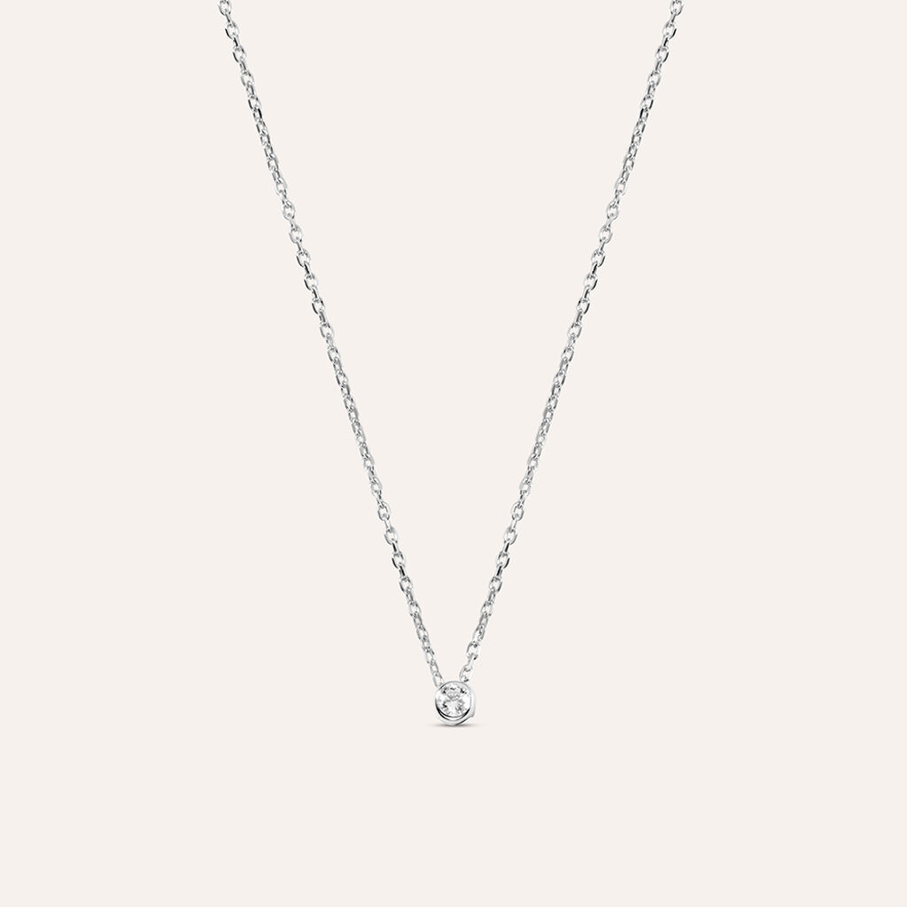 Collana Punto Luce Grace Oro Bianco Diamante