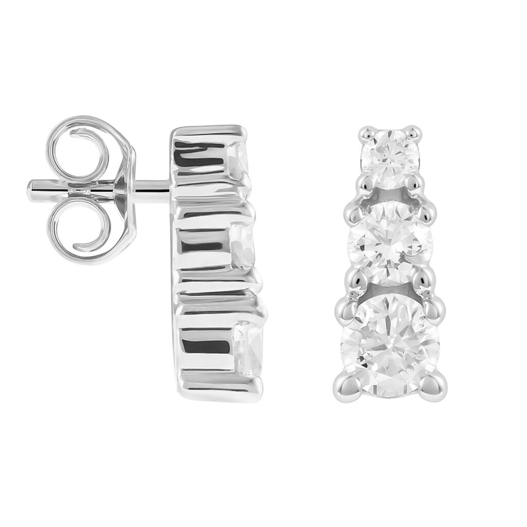Orecchini Lobo Trilogy Grace Oro Bianco Diamante - Orecchini a Lobo Donna | Stroili
