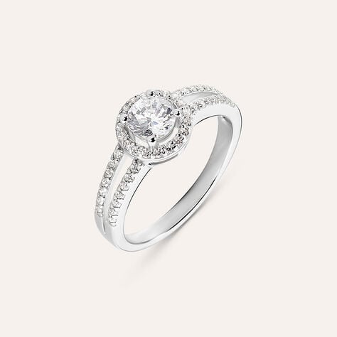Anello Solitario Silver Elegance Argento Rodiato Cubic Zirconia - Anelli con Pietre Donna | Stroili