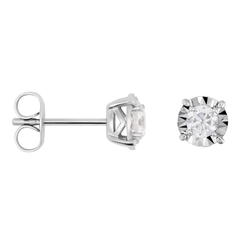 Orecchini Lobo Punto Luce Diamotion Oro Bianco Diamante - Orecchini a Lobo Donna | Stroili