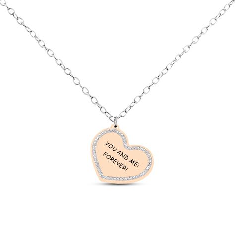 Collana Lady Message Acciaio Bicolore Love e Cristalli - Collane Donna | Stroili