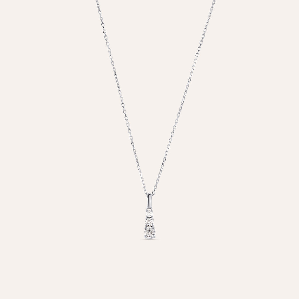 Collana Trilogy Grace Oro Bianco Diamante