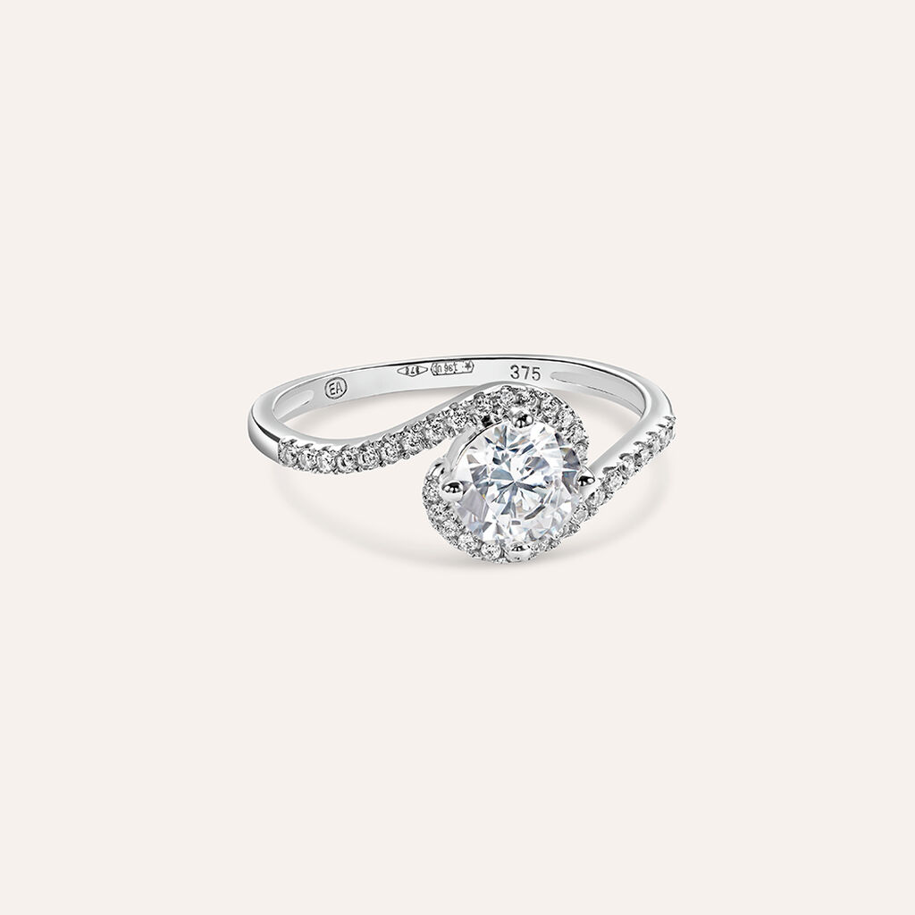 Anello Solitario Claire Oro Bianco Cubic Zirconia - Anelli con Pietre Donna | Stroili