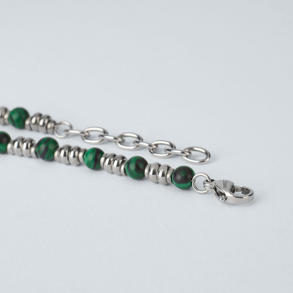 Bracciale Man Code Acciaio Malachite