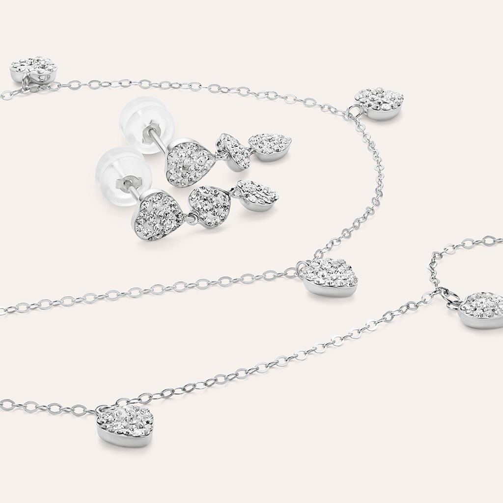 Collana Christelle Oro Bianco Cristallo