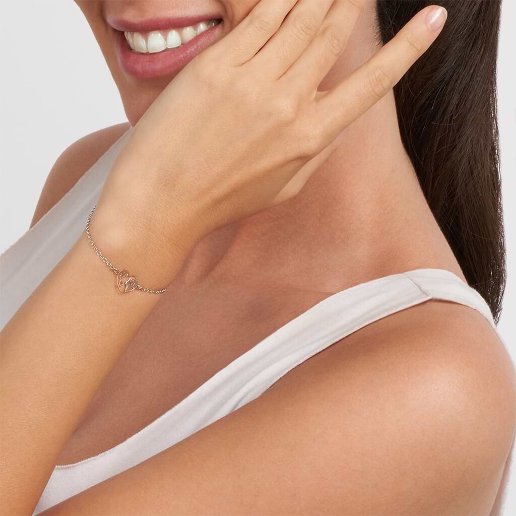 Bracciale Silver Collection Argento Bicolore Bianco / Rosa - Bracciali Love Donna | Stroili