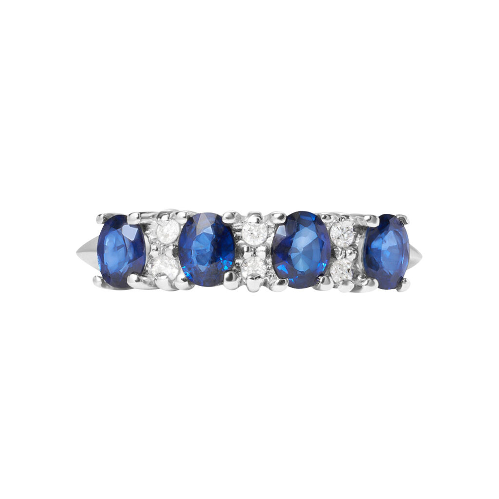 Anello Riviere Charlotte Oro Bianco Zaffiro Diamante - Anelli Riviere Donna | Stroili