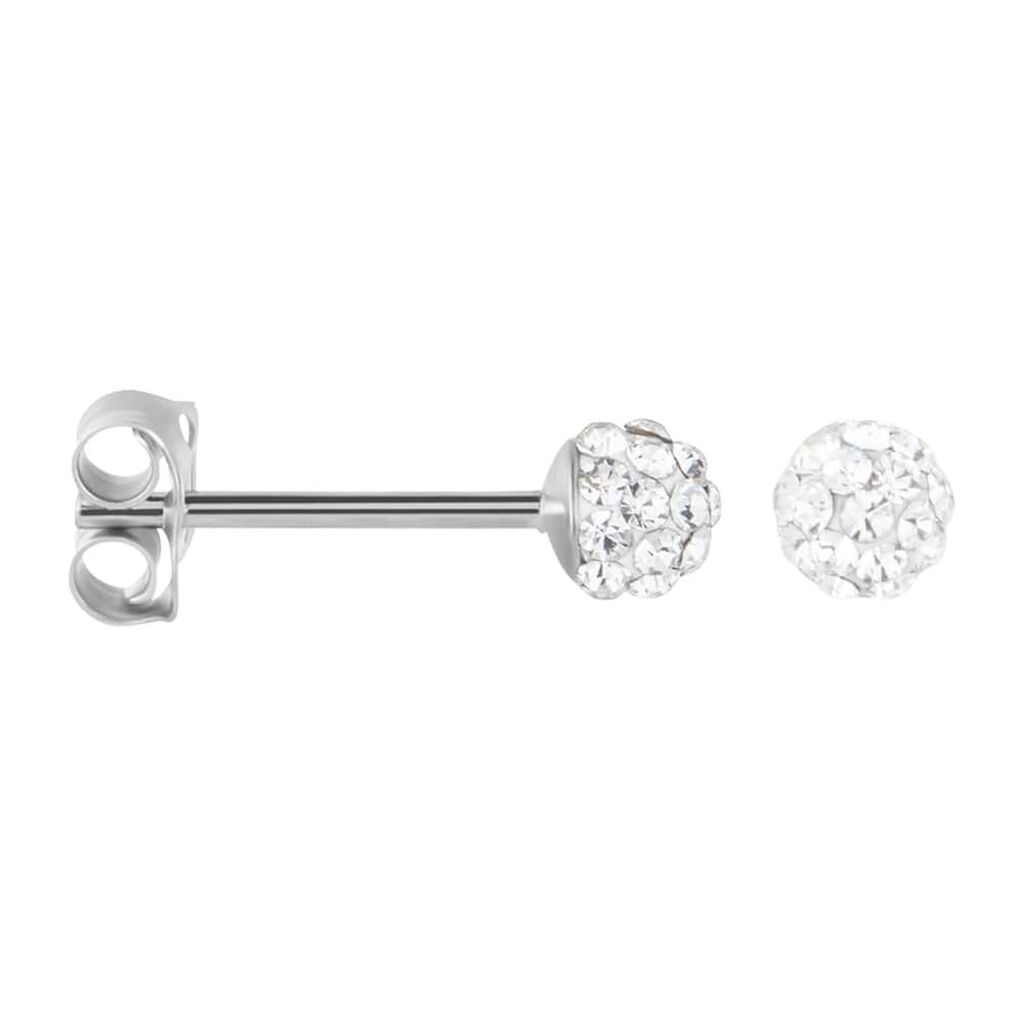 Orecchini Lobo Crystal Gold Oro Bianco Cristallo - Orecchini a Lobo Donna | Stroili