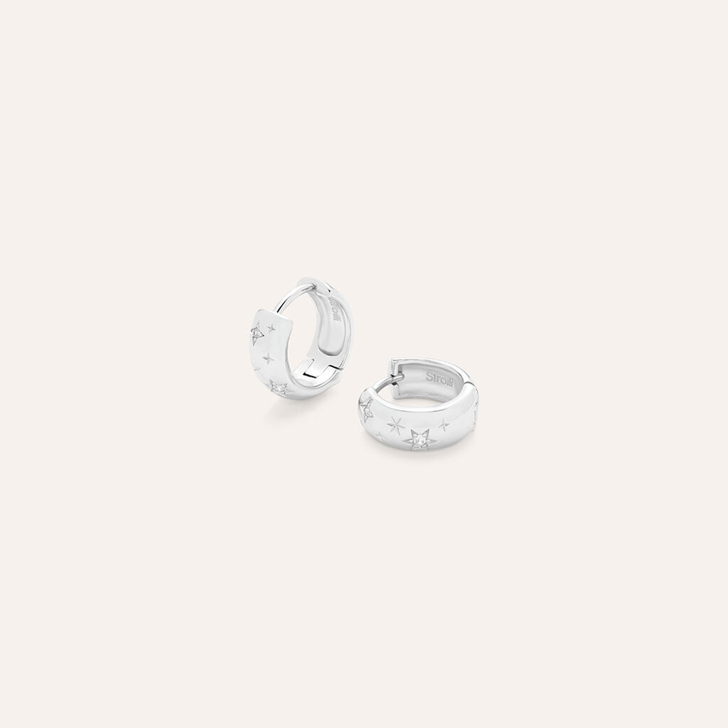 Orecchini A Cerchio Silver Collection Argento Rodiato Cubic Zirconia - Orecchini a Cerchio Donna | Stroili
