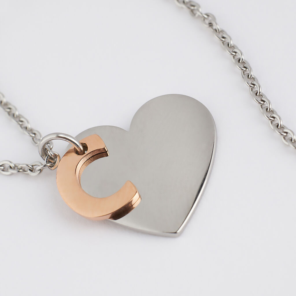 Collana Sunrise Acciaio Bicolore Bianco / Rosa