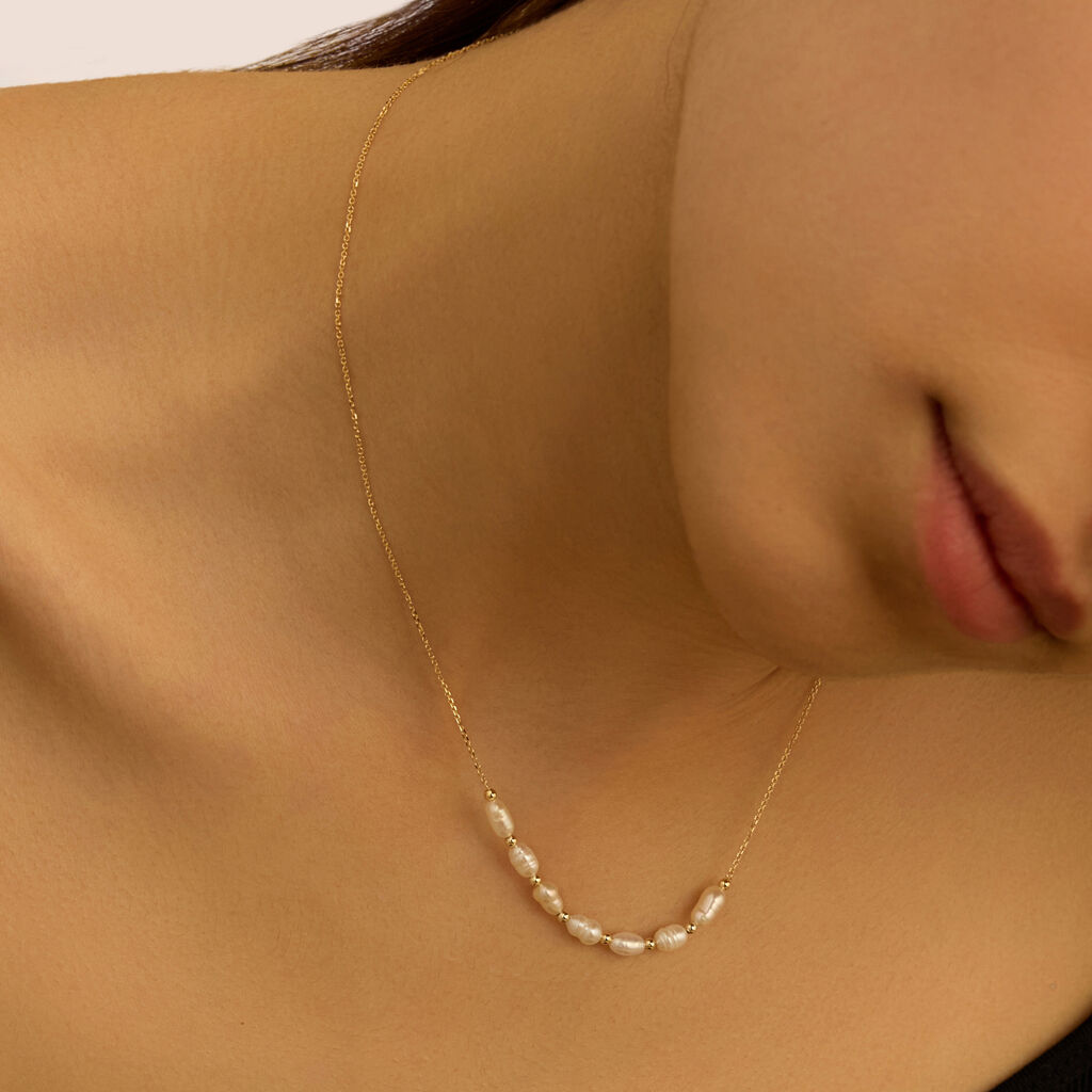 Collana Gabrielle Oro Giallo Perla D'Acqua Dolce - Collane Donna | Stroili