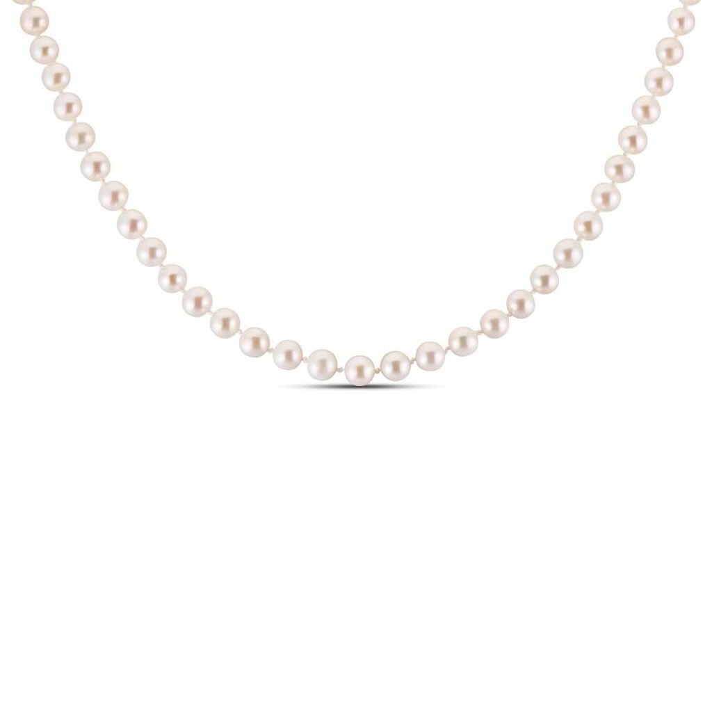 Collana Gabrielle Oro Bianco Perla D'Acqua Dolce Cubic Zirconia