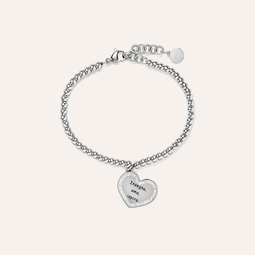 Bracciale Lady Message Acciaio Cristallo - Bracciali con Incisione Donna | Stroili