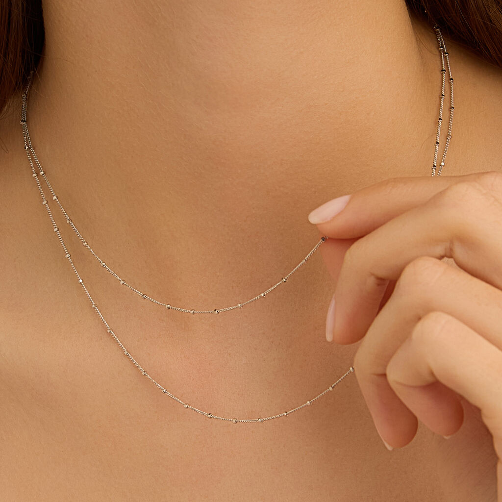 Collana Doppio Filo Silver Collection Argento Rodiato