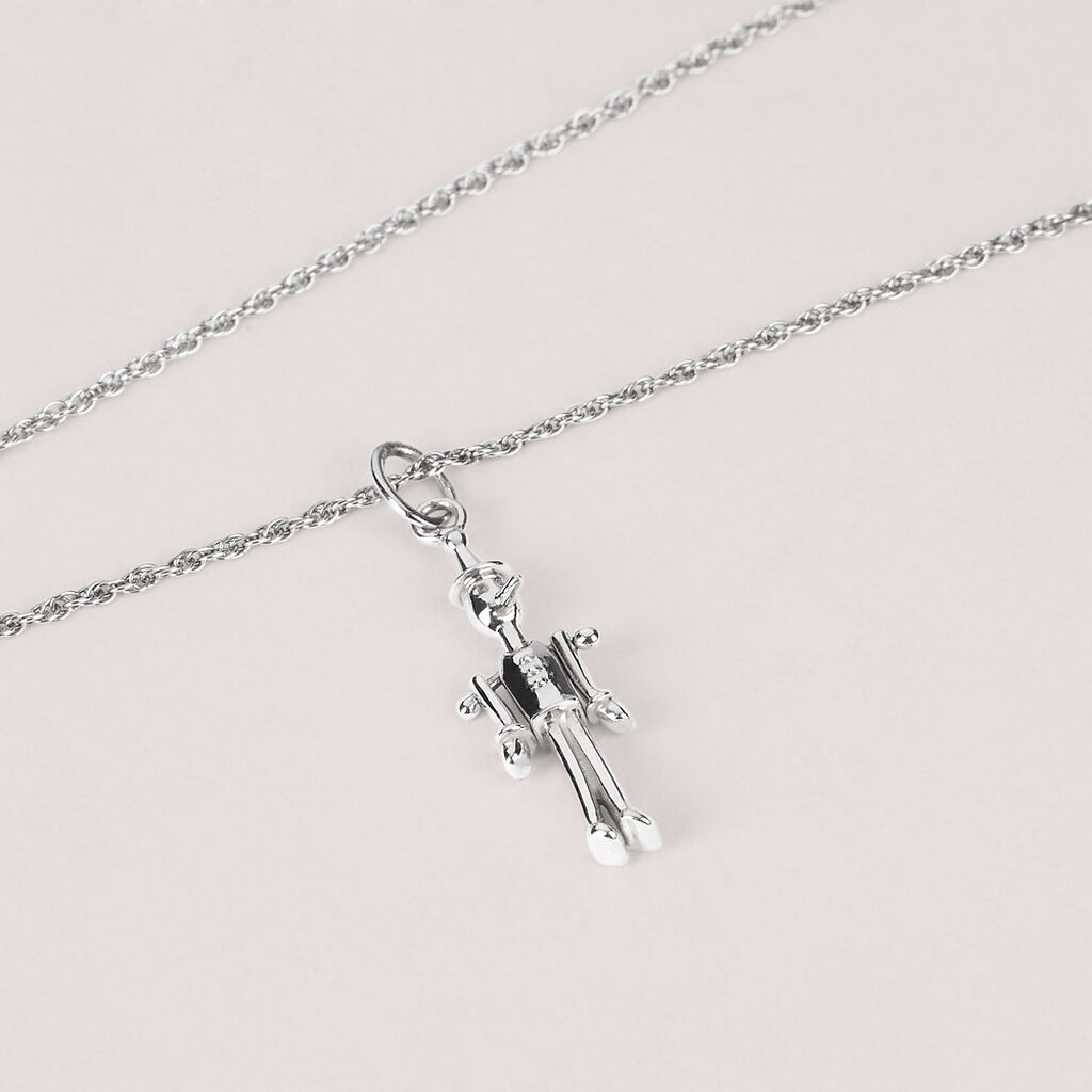 Pendente Saluti&Baci Pinocchio Love Beats Argento Rodiato