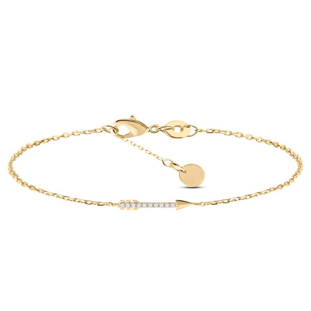 Bracciale placcato oro con freccia con zirconi - Bracciali Amicizia Donna | Stroili