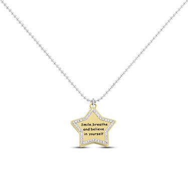 Collana Lady Message Acciaio Bicolore Philosophy e Cristalli