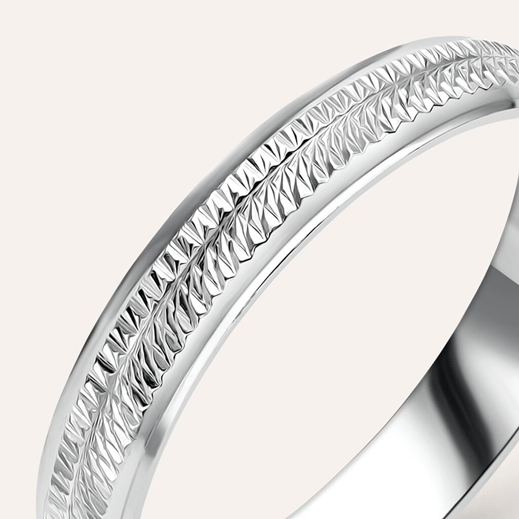 Fede Classica Diamantata 3.3 mm Oro Bianco - Anelli con Incisione Donna | Stroili