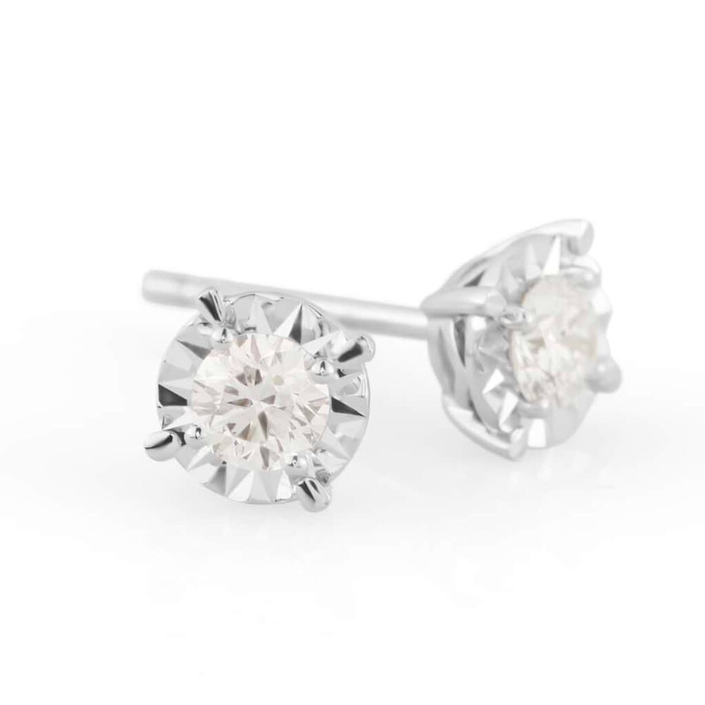 Orecchini Lobo Punto Luce Diamotion Oro Bianco Diamante - Orecchini a Lobo Donna | Stroili