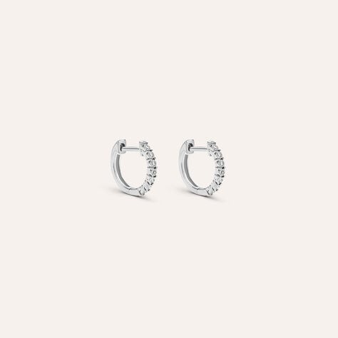 Orecchini A Cerchio Sophia Oro Bianco Diamante - Orecchini a Cerchio Donna | Stroili