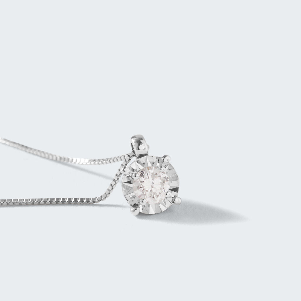 Collana Punto Luce Diamotion Oro Bianco Diamante