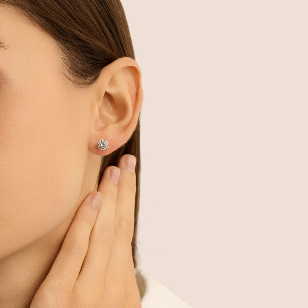 Orecchini Lobo Punto Luce Silver Elegance Argento Rodiato Cubic Zirconia