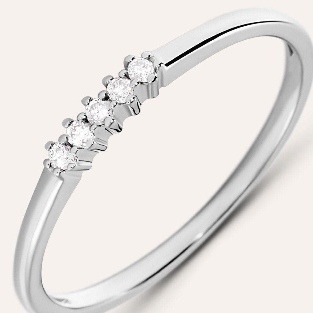 Anello Riviere Grace Oro Bianco Diamante