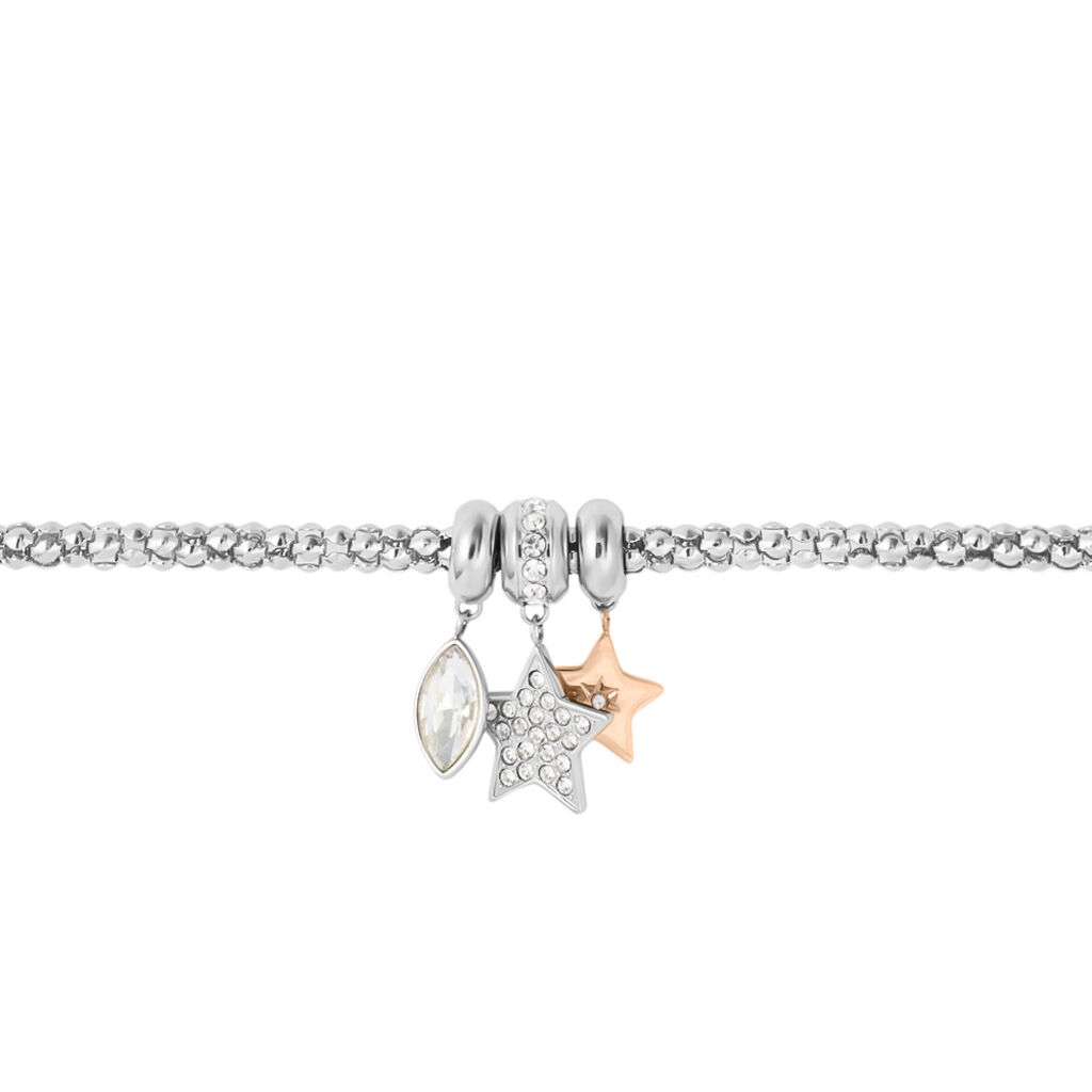 Bracciale Lady Chic Acciaio Bicolore Bianco / Rosa Cristallo - Bracciali Donna | Stroili