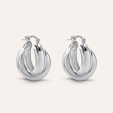 Orecchini A Cerchio Silver Collection Argento Rodiato - Orecchini a Cerchio Donna | Stroili