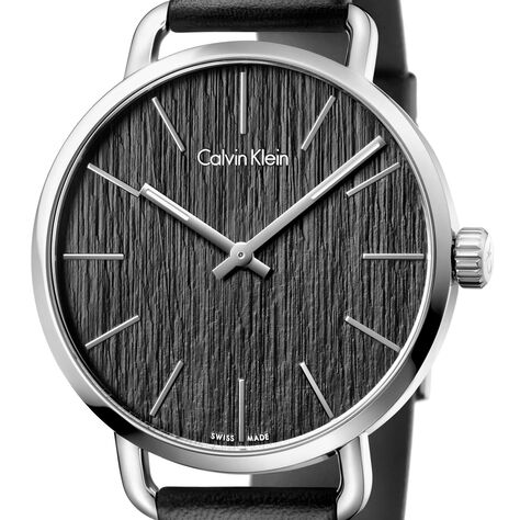 Solo tempo Calvin Klein Even con cinturino in pelle e quadrante nero - Orologi per Prima Comunione Uomo | Stroili