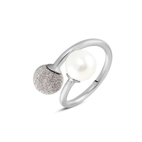 Anello Contrarie Silver Pearls Argento Rodiato Perla sintentica - Anelli con Pietre Donna | Stroili