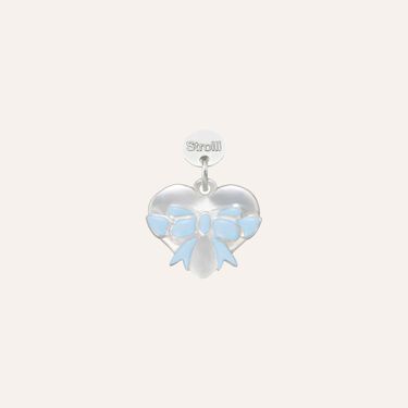 Charm in argento rodiato e smalto