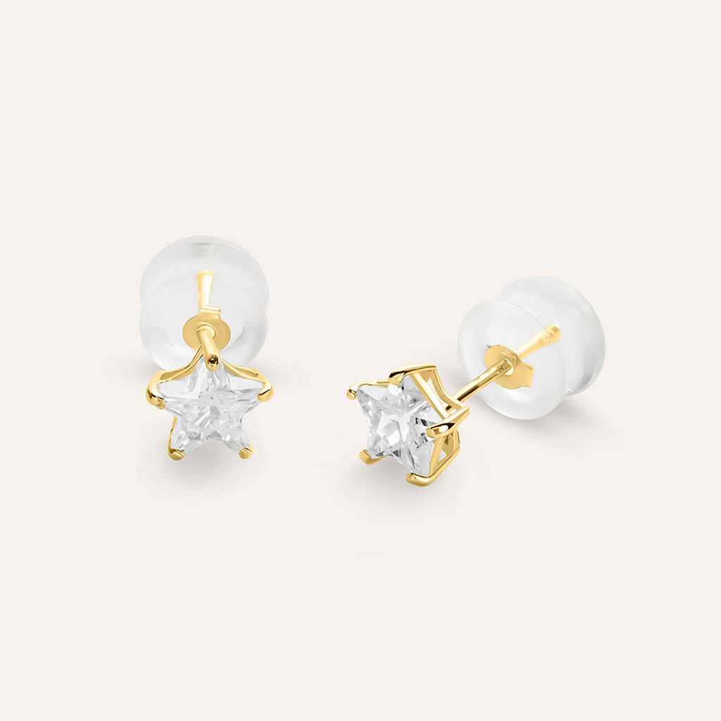 Orecchini Lobo Bon Ton Oro Giallo Cubic Zirconia