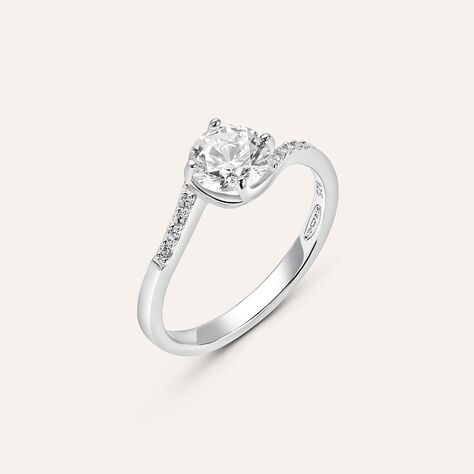 Anello Solitario Silver Elegance Argento Rodiato Cubic Zirconia - Anelli con Pietre Donna | Stroili