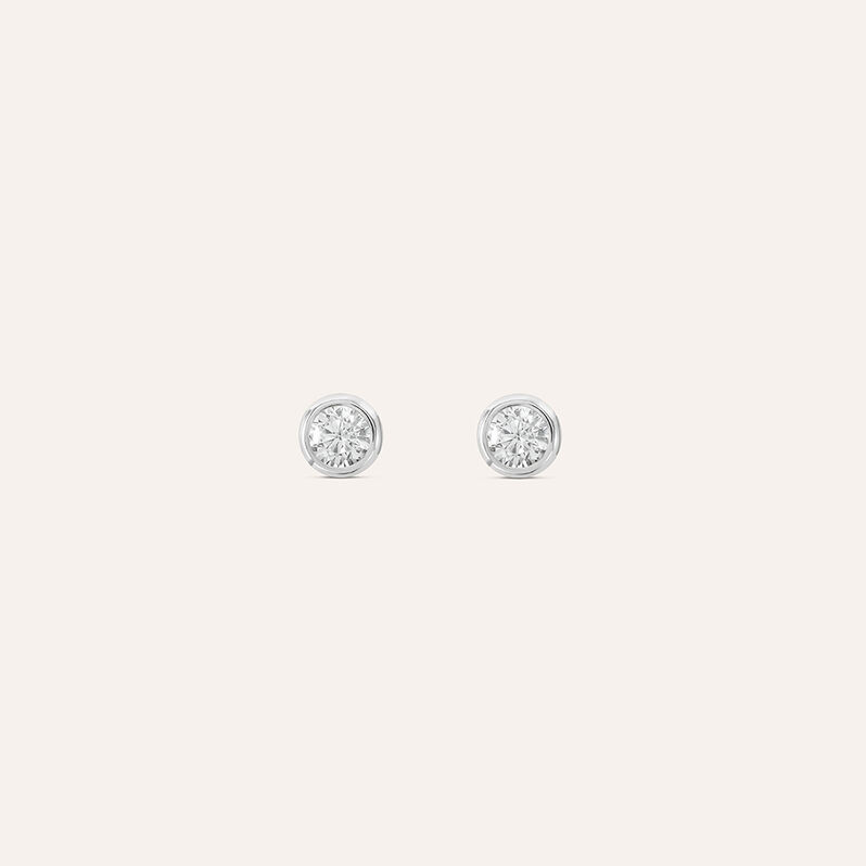 Orecchini Lobo Punto Luce Claire Oro Bianco Cubic Zirconia - Orecchini a Lobo Donna | Stroili