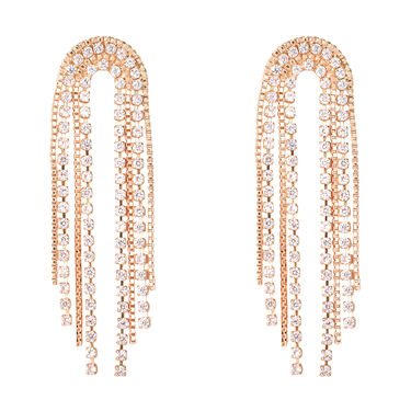 Orecchini Pendenti Romantic Shine Ottone Rosa Cristallo