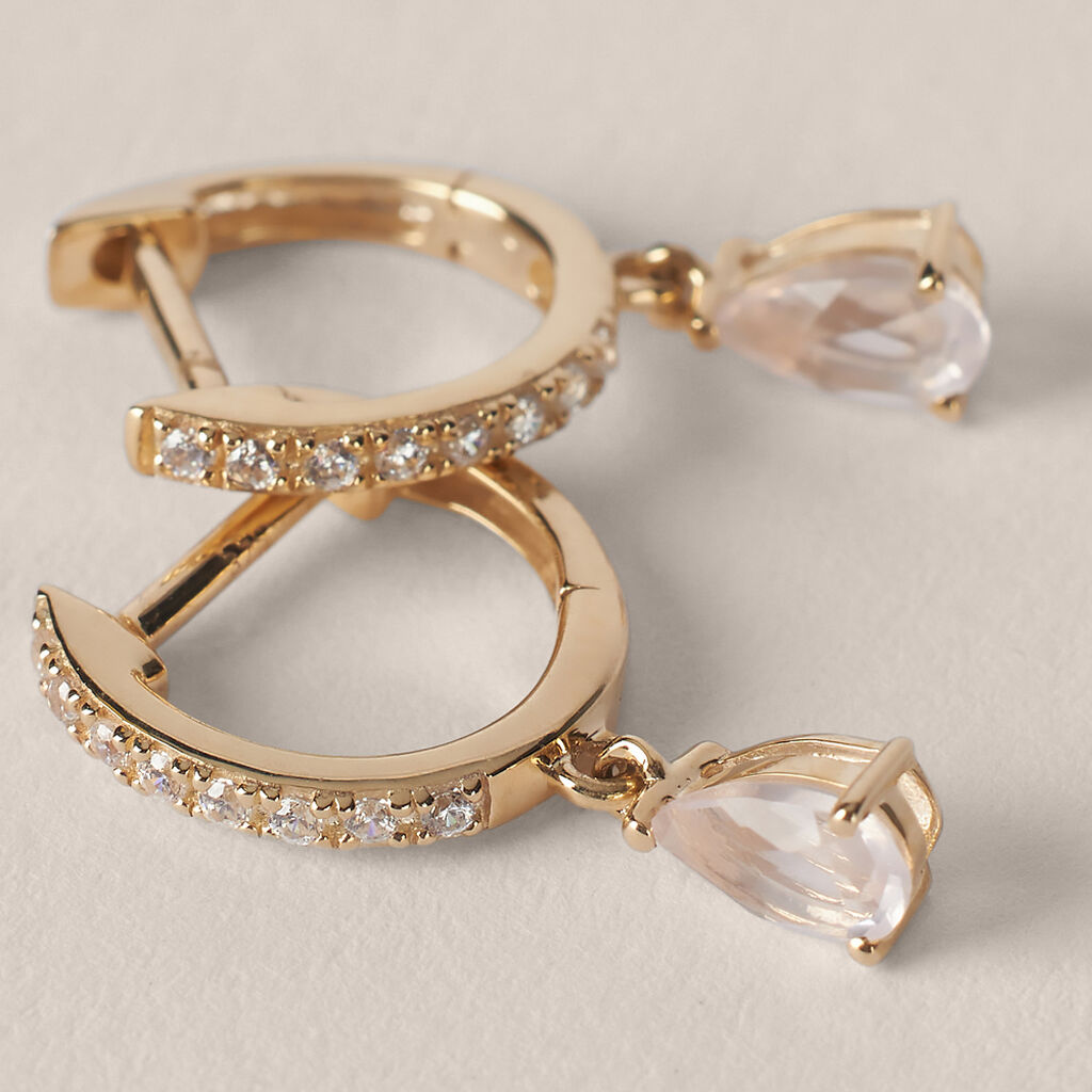 Orecchini A Cerchio Amélie Oro Giallo Quarzo Cubic Zirconia - Orecchini a Cerchio Donna | Stroili