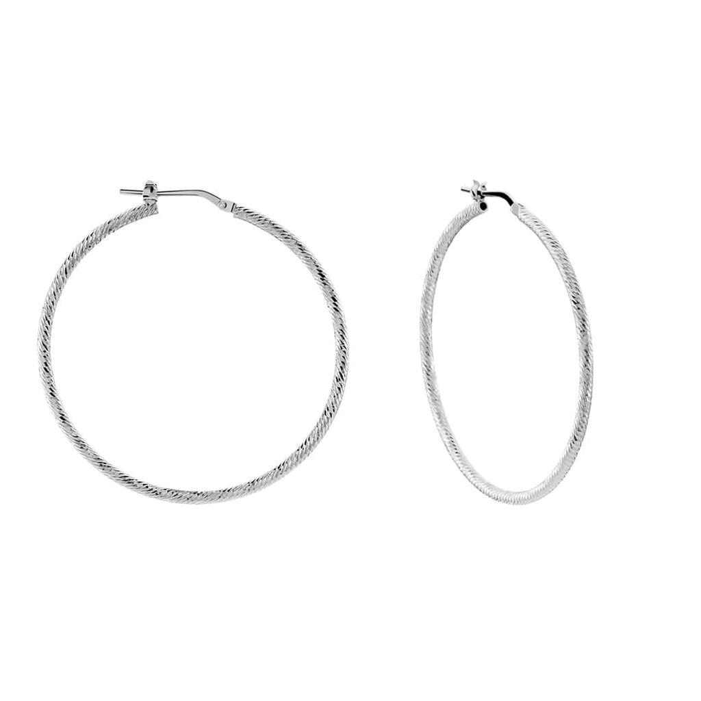 Orecchini A Cerchio Silver Collection Argento Rodiato - Orecchini a Cerchio Donna | Stroili