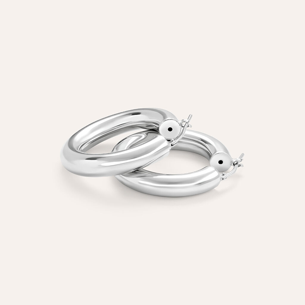 Orecchini A Cerchio Silver Collection Argento Rodiato - Orecchini a Cerchio Donna | Stroili